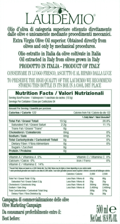 Laudemio Tenuta Cantagallo Extra Virgin Olive Oil in a Gift Box- 16.9oz