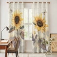 thumbnail image 5 of Kitchen Curtains 84 Inch Length 2 Panels, Sunflower Grommets Window Treatment Curtain, Yellow Summer Botanical Floral Farmhouse Thermal Curtains Drapes for Living Room/Bathroom, 5 of 9