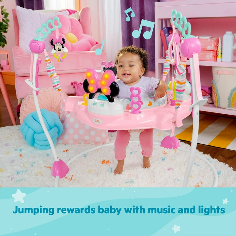 Disney Baby Bright Starts Minnie Mouse Activity Jumper Pink Unisex Newborn Walmart