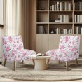 thumbnail image 4 of HELLHERO Dustproof Armless Accent Chair Cover Stain Protection Stretch Elastic Bottom Armless Accent Chair Protector for Sunroom, Rose, 4 of 8