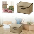 thumbnail image 1 of Fabric Storage With Lid Folding Fabric Convenient Clothing Storage Covered Storage Foldable Wardrobe Clothing Storage Practical Home Textile Storage Tool (large Size), 1 of 8