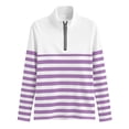 thumbnail image 3 of cocolona Womens Sweatshirts Half Zip Pullover Long Sleeve Color Block Striped Fall Tops Quarter Zipper Trendy Casual Outfits, 3 of 5