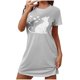thumbnail image 2 of Camisón corto de mujer, vestido de largo medio con estampado de moda, camisón corto extragrande de mujer, camisón de manga corta con estampado de pecho a la moda, camisón de mujer, 2 of 6