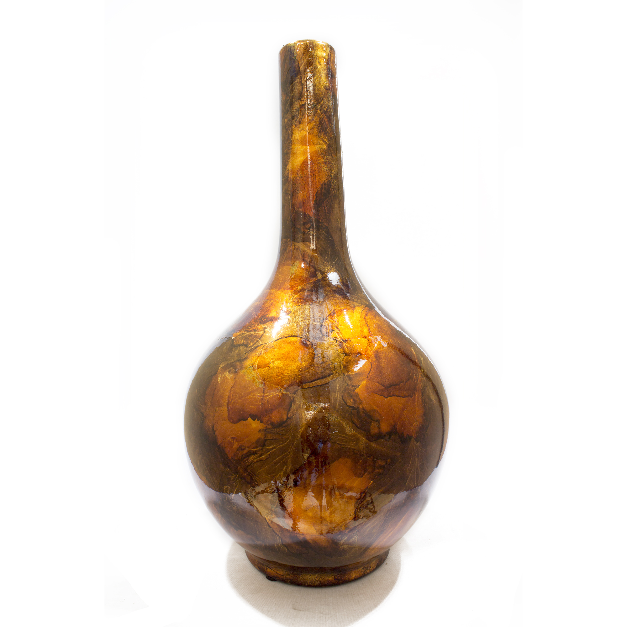 24" Turquoise, Copper, and Bronze Ceramic Floor Vase - Walmart.com