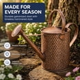 thumbnail image 4 of 1-Gallon Steel Watering Can with Removable Sprinkler Head Ideal for Indoors & Outdoors, Brown, 4 of 6