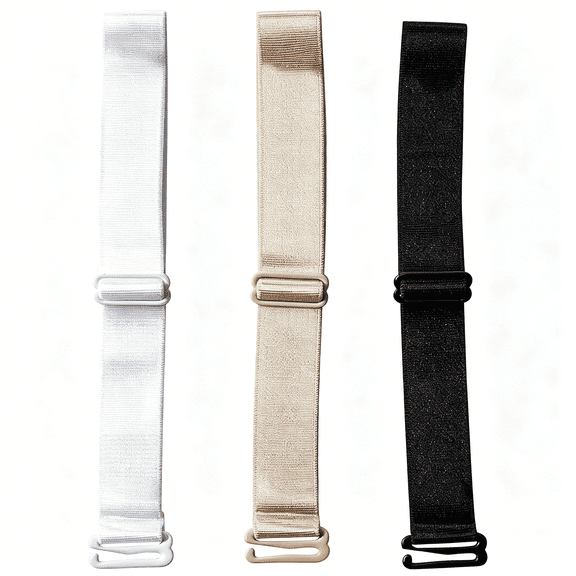 TUWAFE Women Elastic Bra Strap Holder,White Nude Black,One Size Us