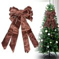 thumbnail image 2 of Clearance 1PC Large Velvet Christmas Bow, Coffee Tree Topper Wreath Bow, Decorative Xmas Bow for Front Door Stair Fireplace Home Decor, 2 of 5