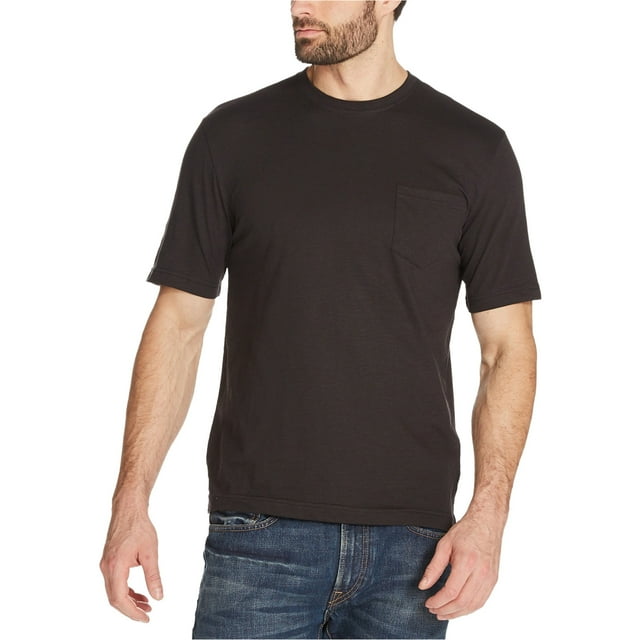 Weatherproof T-Shirt Basique pour Hommes avec Poche, Noir, Petit
