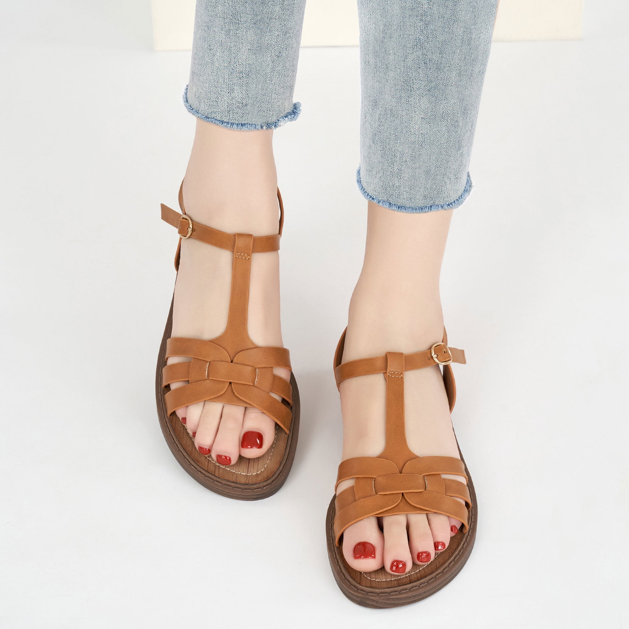 Flat Sandals for Women Comfortable Walking Summer Beach Womens Sandals