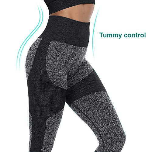 Lesfin Womens Sport Leggings High Waisted Yoga Pants Butt Lift High Waist Seamless Running Workout Athletic Tight
