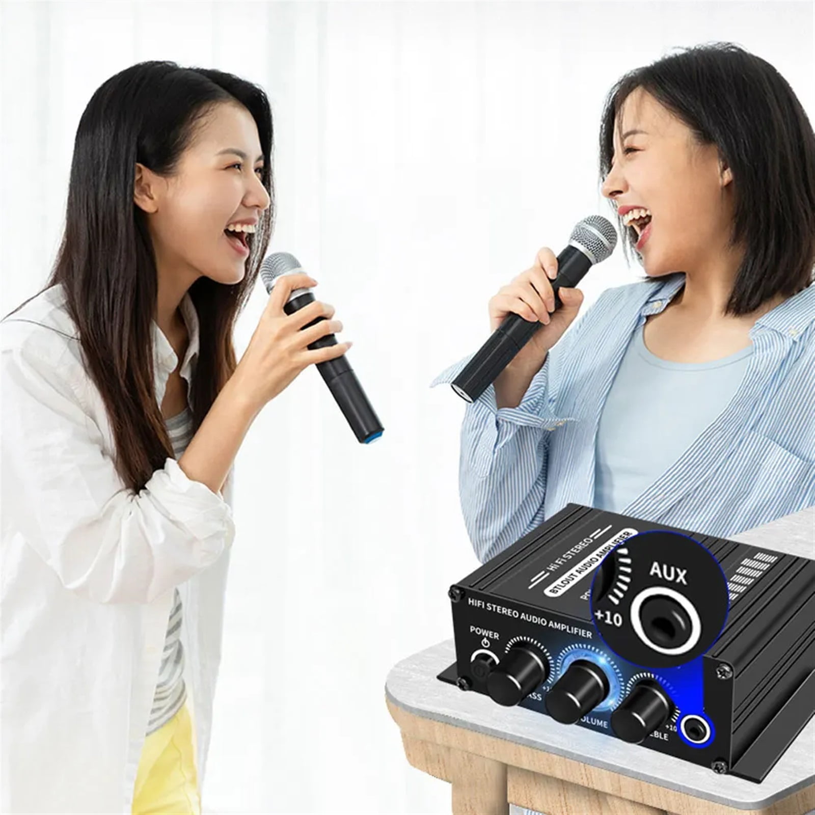AK-270 HIFI Amplifier Channel 2.0 Stereo Sound Amp Bass Trebl for Home Theater Sound System ,Low Profile Design