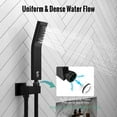 thumbnail image 4 of SR SUN RISE 12 Inch Ceiling Mount Matte Black Shower System Bathroom Luxury Rain Mixer Shower Combo Set Ceiling Rainfall Shower Head System Faucet Trim Repair Kits Rough-in Valve and Trim Included, 4 of 9