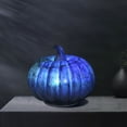 thumbnail image 7 of Glass Pumpkin Lantern, LED Halloween Decor, Timed Energy-Efficient Blue Glass Pumpkin Lantern with Hot Selling LED Lights, Stylish Fall Centerpiece and Gift Idea, 7 of 7