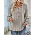 thumbnail image 4 of Sudadera con Capucha Extragrande de Otoño para Mujer, con Cuello en V y Larga. Albaricoque XL, 4 of 9