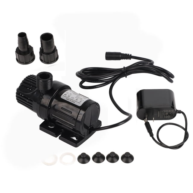 Bomba sumergible para acuario, silenciosa, Solar, IPX8, resistente al agua, 24V, Mini bomba de agua sin escobillas, enchufe estadounidense de 100-240V, 24W