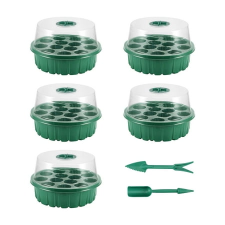 

Seed Starter Tray Humidity Adjustable Seed Tray Kits with Dome and Base Greenhouse Grow Trays Mini Propagator for Seeds Growing Starting