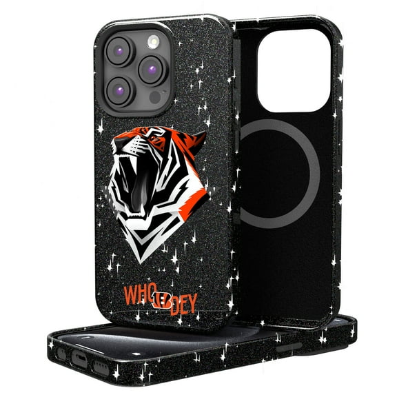 Keyscaper Black Cincinnati Bengals 2024 Illustrated Limited Edition Bling iPhone Case