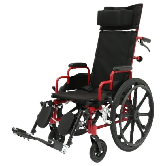 Circle Specialty Ziggo Pro 14" Reclining Manual Wheelchair for Kids, Young Adults. Foldable Design Makes it Easy to Carry and Store. Eye-catching Colored Steel Frame with Straps & Desk Length Armrest