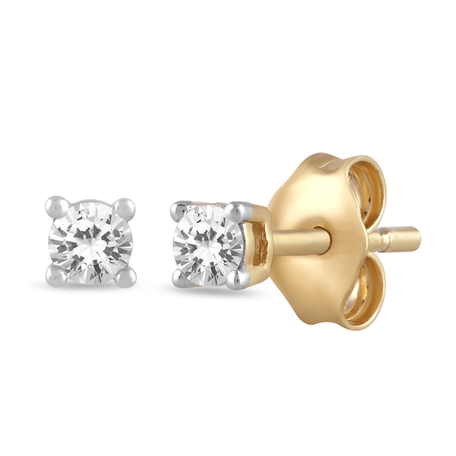 Brilliance Fine Jewelry 3-Pair Stud Earring Set, Lab-Grown Diamonds, Yellow Gold-Plated Silver