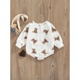 thumbnail image 4 of ZAXARRA Barboteuse Imprimé Ours pour Bébés, Col Rond Manches Longues Coupe Ample, Rose/blanc, 4 of 8
