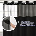 thumbnail image 5 of No Hooks Required Waffle Weave Shower Curtain with Snap in Liner-Hotel Grade Waterproof & Mesh Top Window Spa Like Bath Curtain Machine Washable Heavy Duty 71Wx74L(Black), 5 of 7