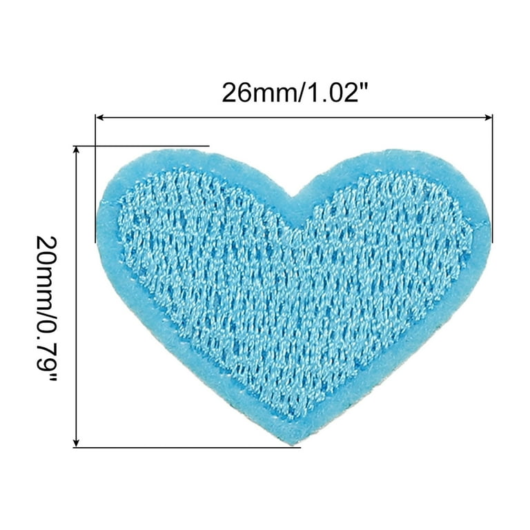 Heart Shaped Iron on Patches Dark Blue Embroidered Sew on Love Applique  Patches 33 Pack