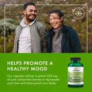 Swanson Full Spectrum Schizandra Berries - Herbal Supplement Promoting Stress Support & Liver Health - Helps Easy Body and Mind w/ Natural Ingredients - (90 Capsules, 525mg Each) (4 Pack)