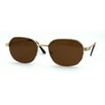 thumbnail image 2 of Mens Rectangular Half Rim 90s Gangster Sunglasses Gold Brown, 2 of 4