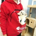 thumbnail image 2 of WEIYLL Womens Tops Cat Pouch Pockets Hood Pullover Carry Animal Breathable Sweat Red Top Sizes S, 2 of 6