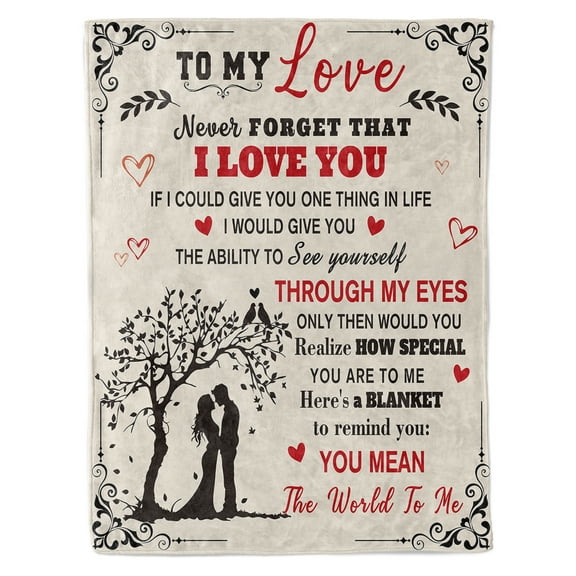 Funnil Anniversary Couple Gifts for Him, Her - Christmas, Thanksgiving,Birthday, Wedding Gifts, Husband and Wife Gift Ideas, Boyfriend, Girlfriend Gifts Fleece Throw Blankets 50x60in Beige