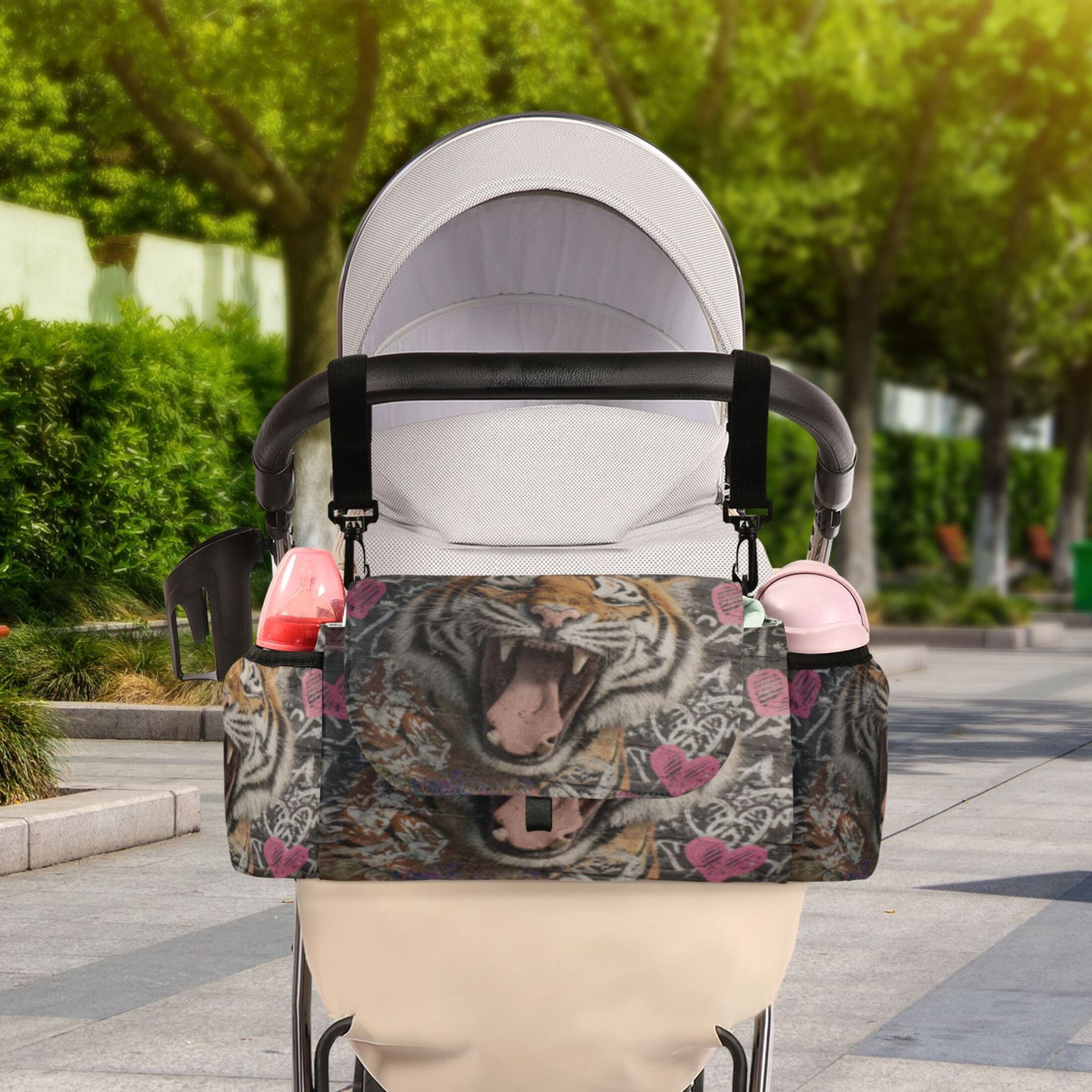 DIXRUYEE Stroller Organizer Ferocious Bloom Printed