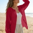 thumbnail image 6 of Sun Protection Shirt Full Zip Thin Shirts for Women Lightweight Summer Shirts for Women Lightweight Outdoor Hiking Running Beach s for Women,Red,S, 6 of 8