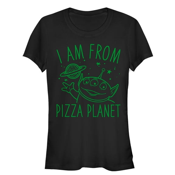 Junior's Toy Story Come in Peace from Pizza Planet  Graphic Tee Black X Large