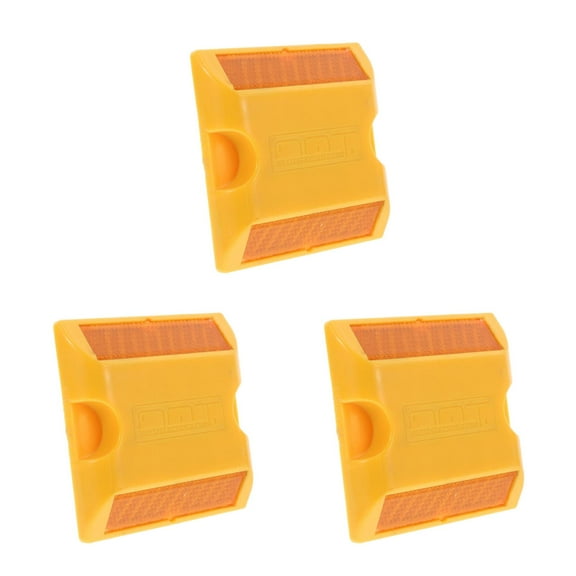 Masteelf 3-Pack Reflective Road Markers for Pavement and Driveway Safety, Traffic Reflectors for Enhanced Road Visibility