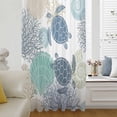 thumbnail image 6 of Ocean Turtle Sheer Curtains 72 Inches Long, Nautical Sea Coral Conch Shells Watercolor Light Filering Curtains, Breathable Simi Curtain Privacy Drapes for Living Room Bedroom Window Treatment, 6 of 9