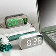 thumbnail image 2 of Naiovety Reloj despertador Pantalla digital Reloj de conjuntos de alarmas Ajuste de brillo 2. Hora Fecha Electrodomésticos luz verde negra, 2 of 6