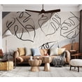 thumbnail image 4 of Botanical Wallpaper Wall Mural - Minimalistic Monstera Leaves, 4 of 5