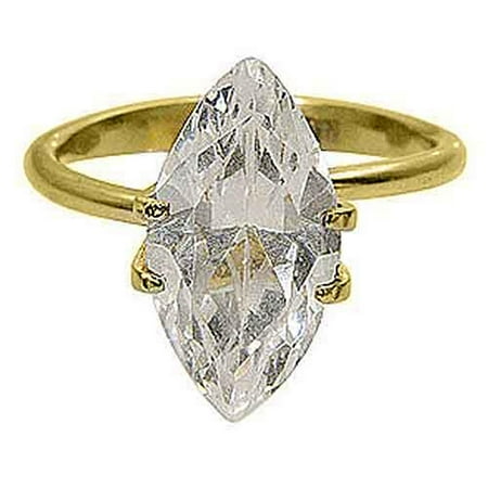 ring yellow gold engagement diamond marquise solitaire carats 14k