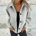 thumbnail image 2 of ShomPort Coats for Womens Long Sleeve Turndown Collared Button Business Casual Cardigans Solid Color Fall Winter Comfort Officewear, 2 of 6