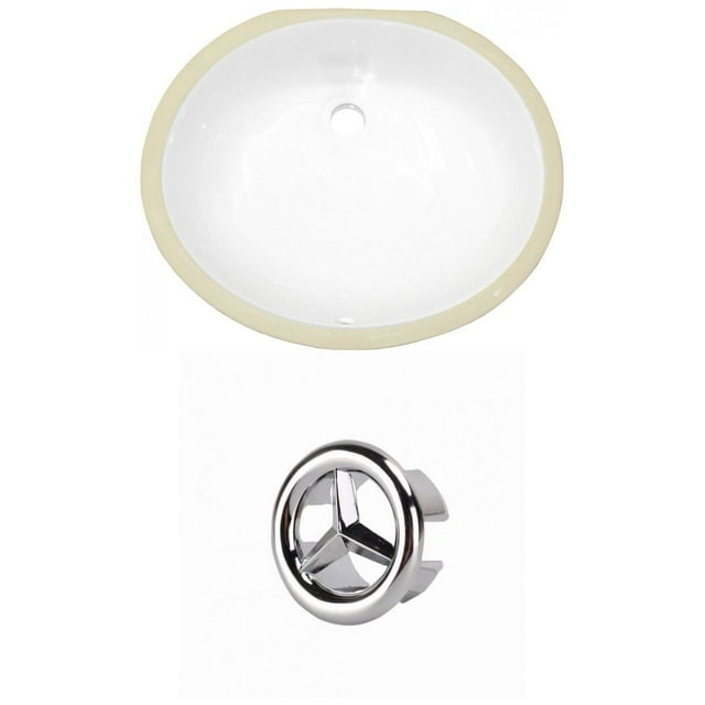 19.5-in. W CUPC Oval Bathroom Undermount Sink Set In White - Chrome Hardware AI-20349