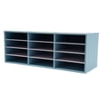 thumbnail image 5 of Space-Saving Desktop File Organizer with 12 Slots, 4 Tiers, and Adjustable Shelves, Modern PVC Literature Organizer for Office Use, 5 of 6
