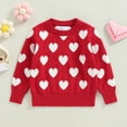 thumbnail image 2 of Gupgi Chandail Tricoté à Cœur pour Fillette de la Saint-Valentin 2Y 3Y 4Y 5Y 6Y Chandail Chaud à Col Rond pour Enfants Filles, 2 of 9