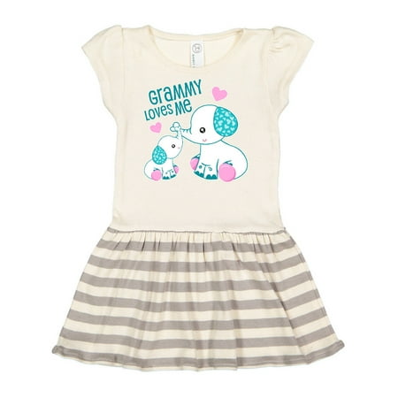 

Inktastic Grammy Loves Me-cute elephants Gift Toddler Girl Dress