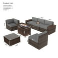 thumbnail image 7 of Sunmthink 7Pcs Outdoor Patio Furniture Set with Fire Pit Table Wicker Rattan Sectional Sofa Patio Conversation Sets-Gray(with Waterproof Cover), 7 of 7