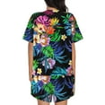 thumbnail image 6 of Susaid Colorful Flowers Print Women's Pajama Set, Button-Up Sleepwear with Elastic Waist Shorts, Perfect for Lounging, Yoga, Beach, and Casual Wear-4X-Large, 6 of 7
