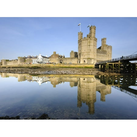 North Wales Accent Caernarfon Castle, UNESCO World Heritage Site, and City Walls, Caernarfon, Gwynedd, North Wales, UK Print Wall Art By Chris Hepburn ()