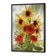 thumbnail image 3 of Designart 'Poppies and Sunflowers In The Wild' Traditional Framed Canvas Wall Art Print, 3 of 5