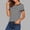 *Black, variant on ClodeEU Women's Short Sleeve Crew Neck Striped T Shirt,Casual Trendy Basic Tee Black,Women's Plus L