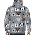 thumbnail image 3 of Bingfone Cute Dog Faces Men's Drawstring Hoodie Long Sleeve Pocket Sweatshirts-4X-Large, 3 of 6