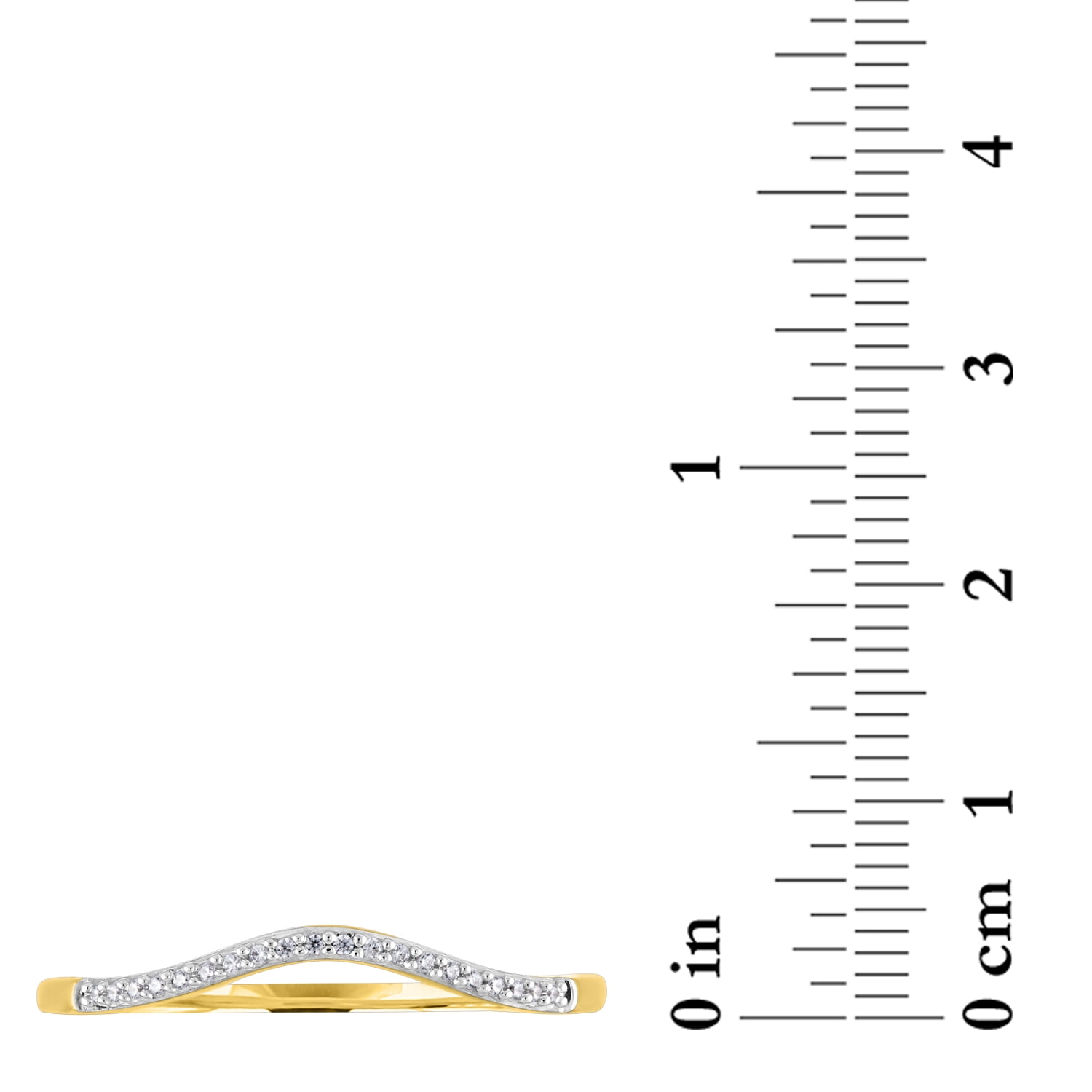 14kt Yellow Gold Plated Genuine Diamond Accent Stackable Ring